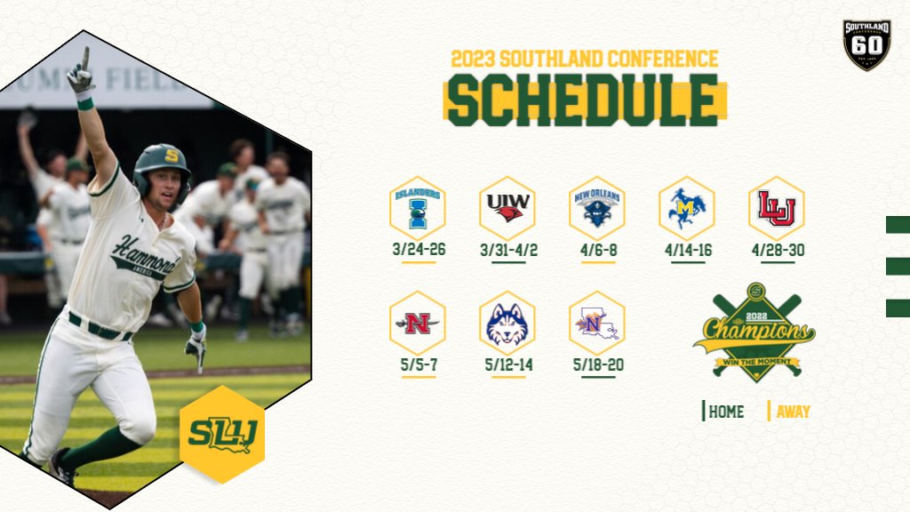LionUpBaseball's tweet photo. Start planning your spring tailgates! Our 2023 @SouthlandSports schedule is here.

#LionUp | #Southland60 https://t.co/EQgTJfPM33