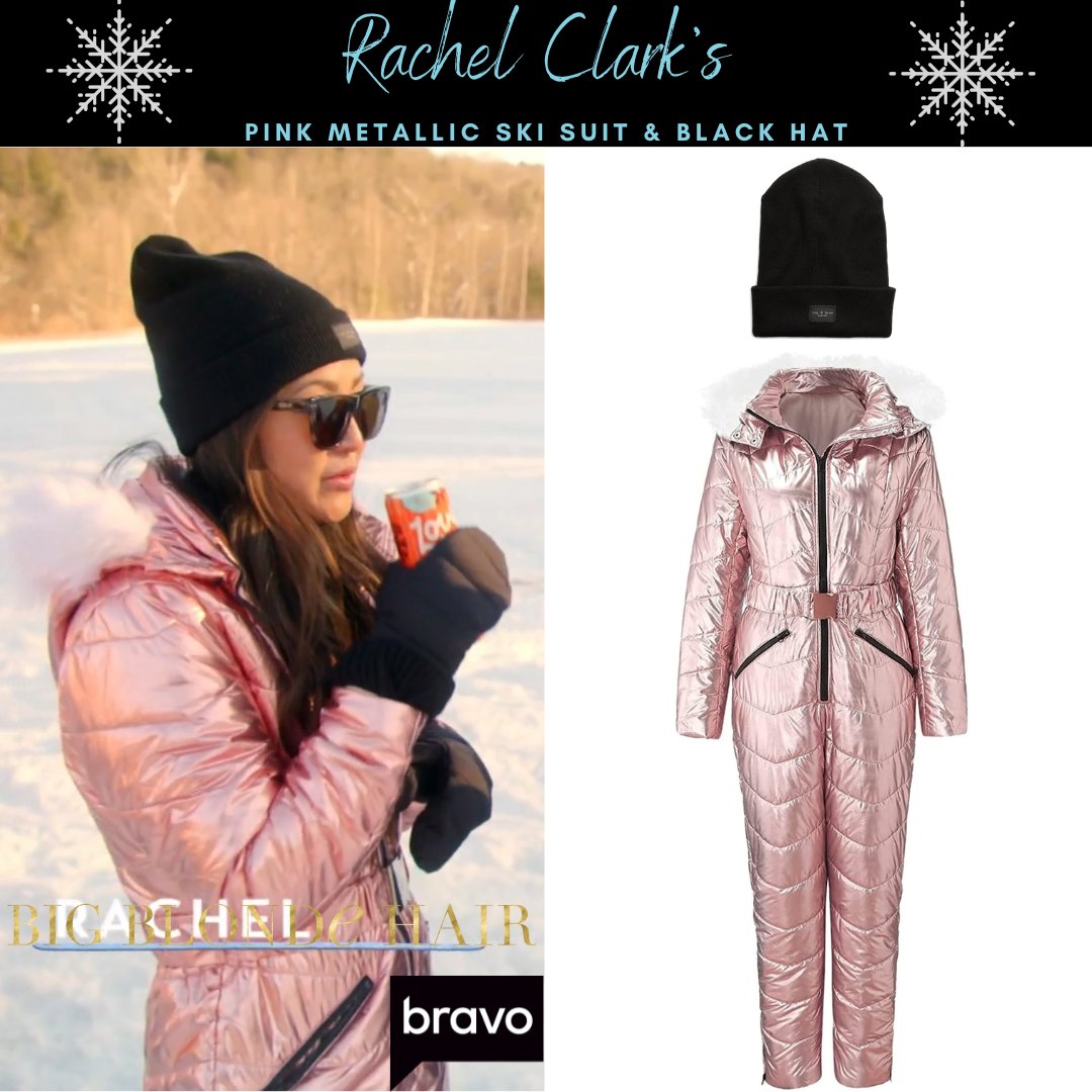 BigBlondeHair's tweet photo. Ski Style // Get Details On Rachel Clark's Pink Metallic Ski Suit & Black Hat Here: https://t.co/uUrCYAgg4r #WinterHouse #RachelClark https://t.co/On4sX8j67P