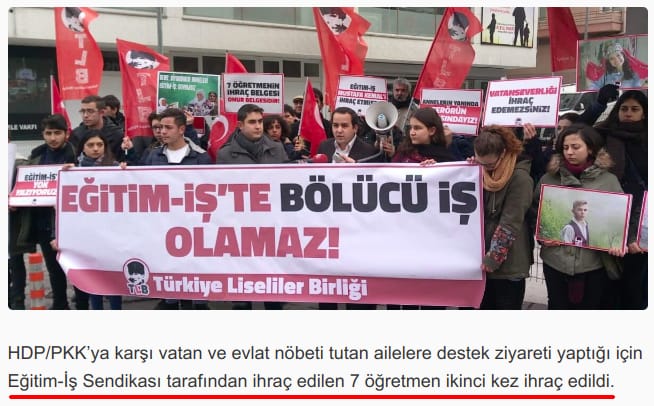 Çocuklarını dağlardan indirmeye çalışan ve aylardır HDP önünde eylem yapan annelere destek verdikleri için 7 bayan üyesini  HDP ye zarar verdiler diye sendikadan ihraç eden hangi sendika?.. Bunları bilin ve nereye üye olduğunuzu görün istedim.