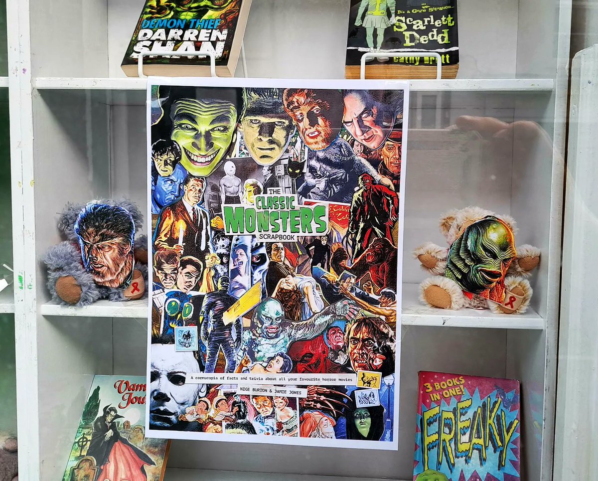 nr_book_shelter's tweet photo. You might feel watched walking past the bookshop this week 
#keepinganeyeout #newwindowdisplay  #halloween #secondhandbooks #indiebookshop https://t.co/D3GjtnrPpq