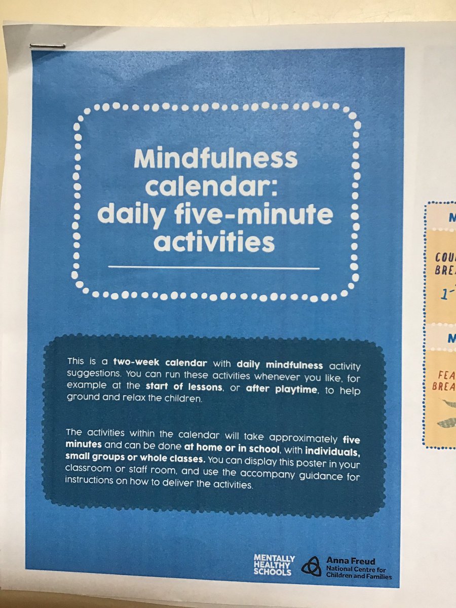 The children have enjoyed doing mindful activities the last two weeks. These activities have supported the children with their wellbeing.