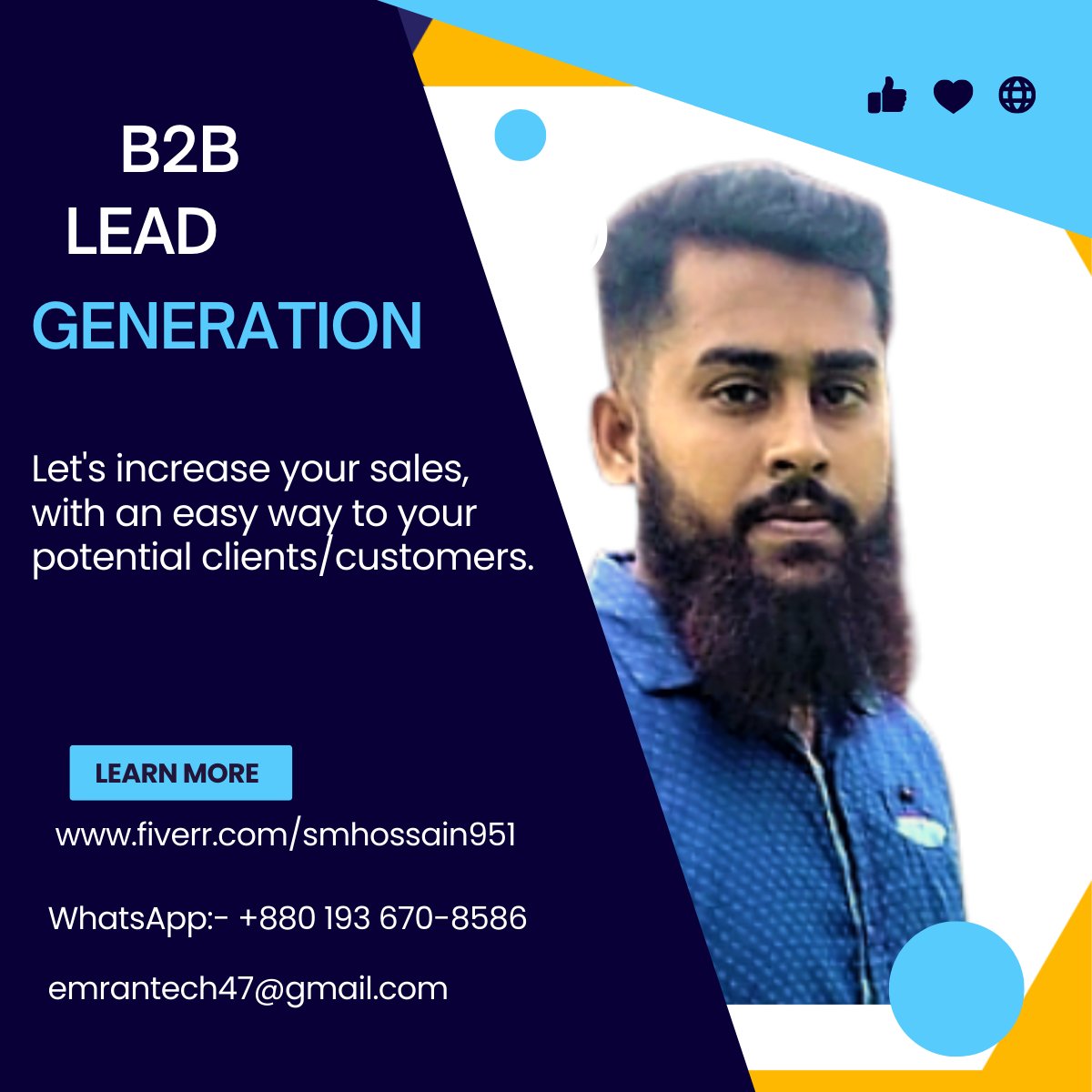 SkipTracing19's tweet photo. B2B Lead Generation service provider on #Fiverr
https://t.co/2gGCMZVyGi
emrantech47@gmail.com
WhatsApp:- +880 193 670-8586

#b2b lead generation service is one of the most important parts for increasing #sales and revenue and also decreasing #advertising costs. https://t.co/tBieZZmVOB