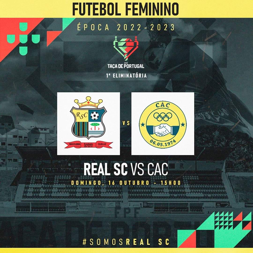 RealSportClube3's tweet photo. 🔜 RealSC vs CAC
📅 Domingo, 16 outubro - 15h00
🏆 Taça de Portugal - 1ª Eliminatória

#somosrealsc
#realsc
#FutebolFeminino
#TaçadePortugal https://t.co/vHFtAZc9wC