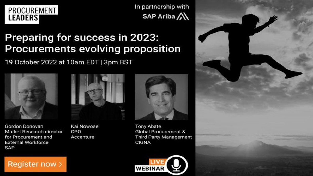 Richarddowns's tweet photo. Join experts from @ProcurementLDRS, @SAP, @Accenture, and @Cigna as they come together to help you take the steps to challenge, prepare and propel yourself and your company forward. Register now: https://t.co/fcO7tCGndZ https://t.co/lv6PHyoKsu