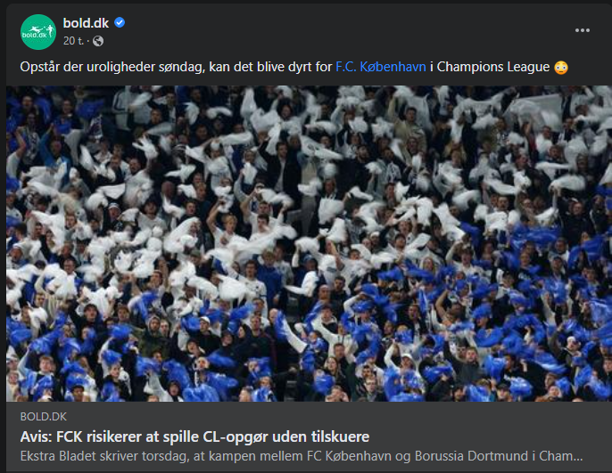 Juuseper's tweet photo. Bider samtlige ansvarlige for dette tiltag i knæhasen, hvis FCK - Dortmund bliver uden tilskuere🤡🤡 https://t.co/09VHaQ6DXG