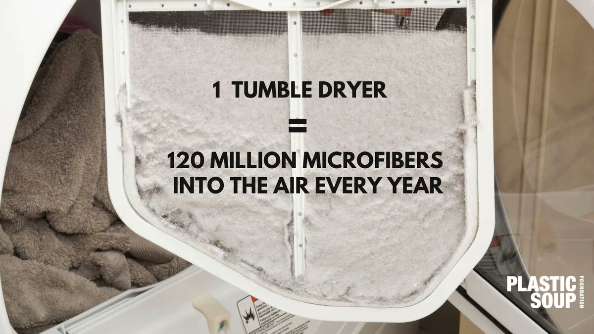 plasticsoupfoun's tweet photo. Are you aware of what you wear? Did you know that almost 70% of all clothes are made of plastic? A single tumble dryer could be responsible for releasing a whopping 120 million microfibres into the air each year,of which millions made of plastic. #CheckYourLabel #WearLessPlastic https://t.co/nMEZhgjiEJ
