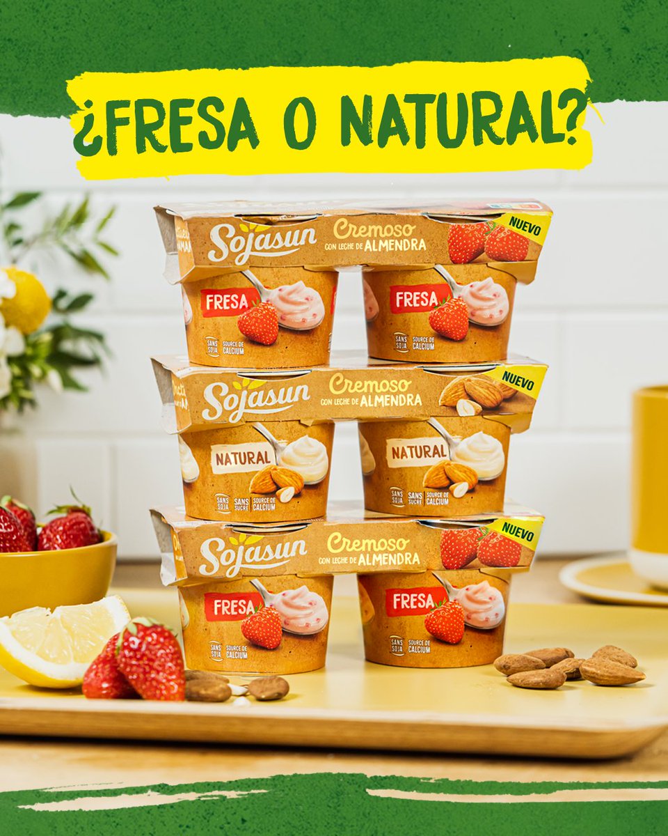 SojasunES's tweet photo. 🥣 "Fresa o natural, esa es la cuestión", es lo que diría Shakespeare si hubiese probado nuestros cremosos #Sojasun con leche de almendras🤤
🍓Y tú, ¿los has probado ya? ¡Cuéntanos cuál es tu favoritooo!
#SinSoja #Veggie #LechedeAlmendras https://t.co/l7TUgOncHd