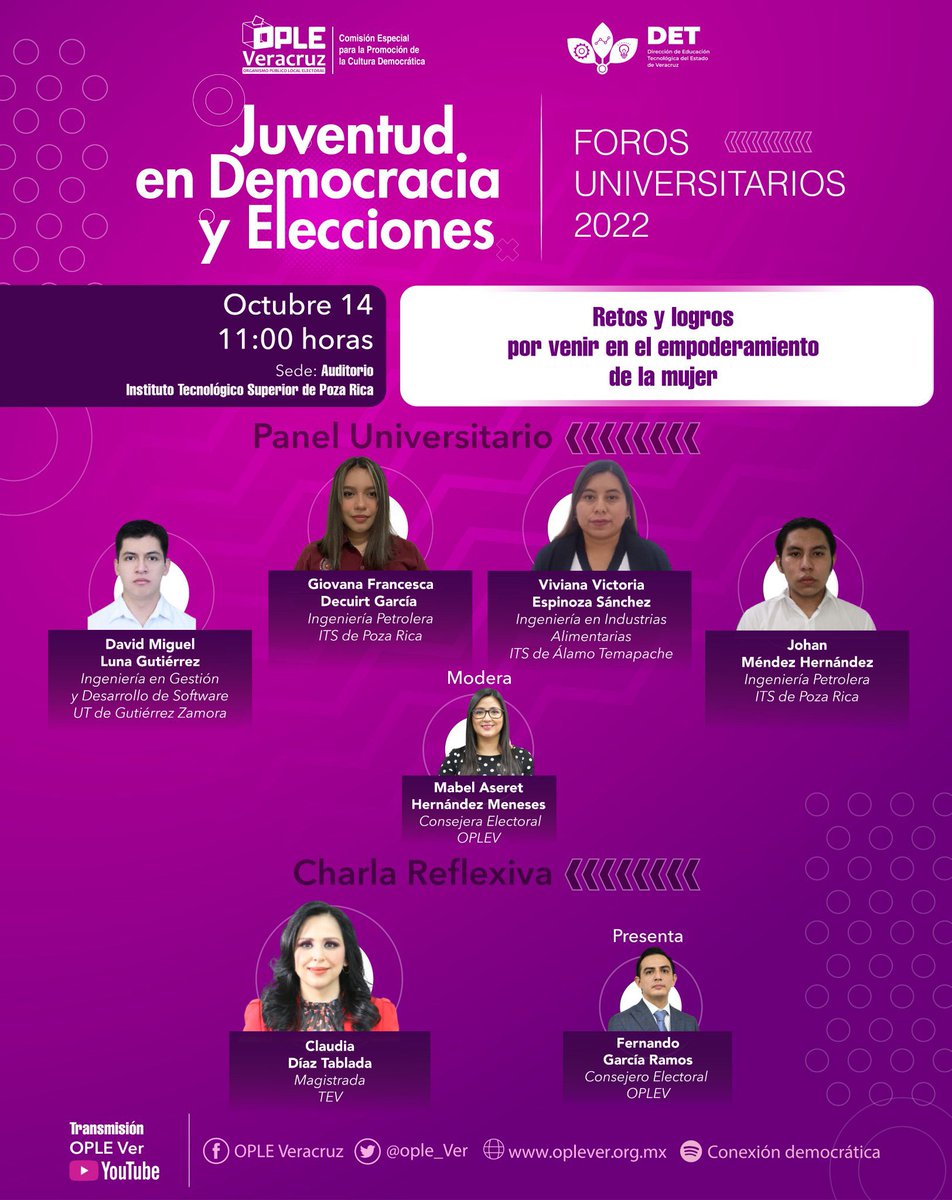 RobertoLopez_P's tweet photo. 🗣Porque l@s jóvenes tienen mucho que decir…
Es el turno de escuchar a la comunidad estudiantil del norte de #Veracruz sobre los “Retos y logros por venir en el empoderamiento de la #Mujer”, como parte de los #ForosUniversitarios.
¡No te lo pierdas!
👇🏼👇🏼👇🏼 https://t.co/Awrg4g1vxU