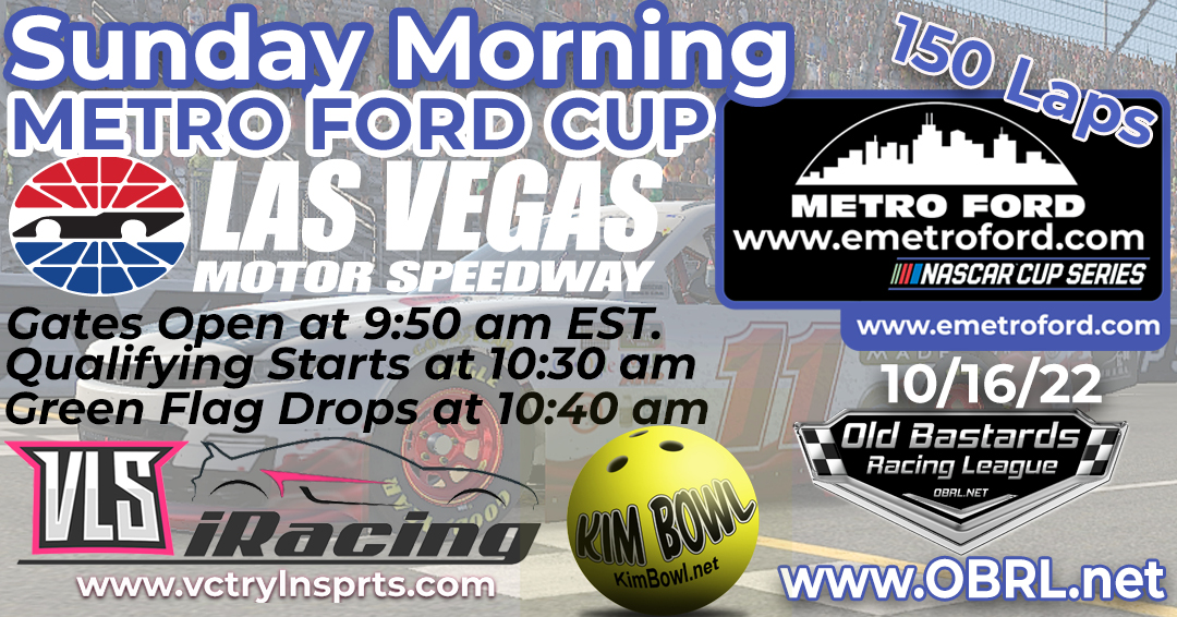 i40media's tweet photo. Old Bastards Racing League Sunday Morning Metro Ford Chicago NASCAR Cup Race at Las Vegas Motor Speedway 150 Laps

Practice: Opens at 9:50 AM
To Race You Must Be In Practice By 10 AM 
All Times EST. 

https://t.co/rd7s0UENYf https://t.co/3Q4bHAIvs1 https://t.co/aTmuvkobQw