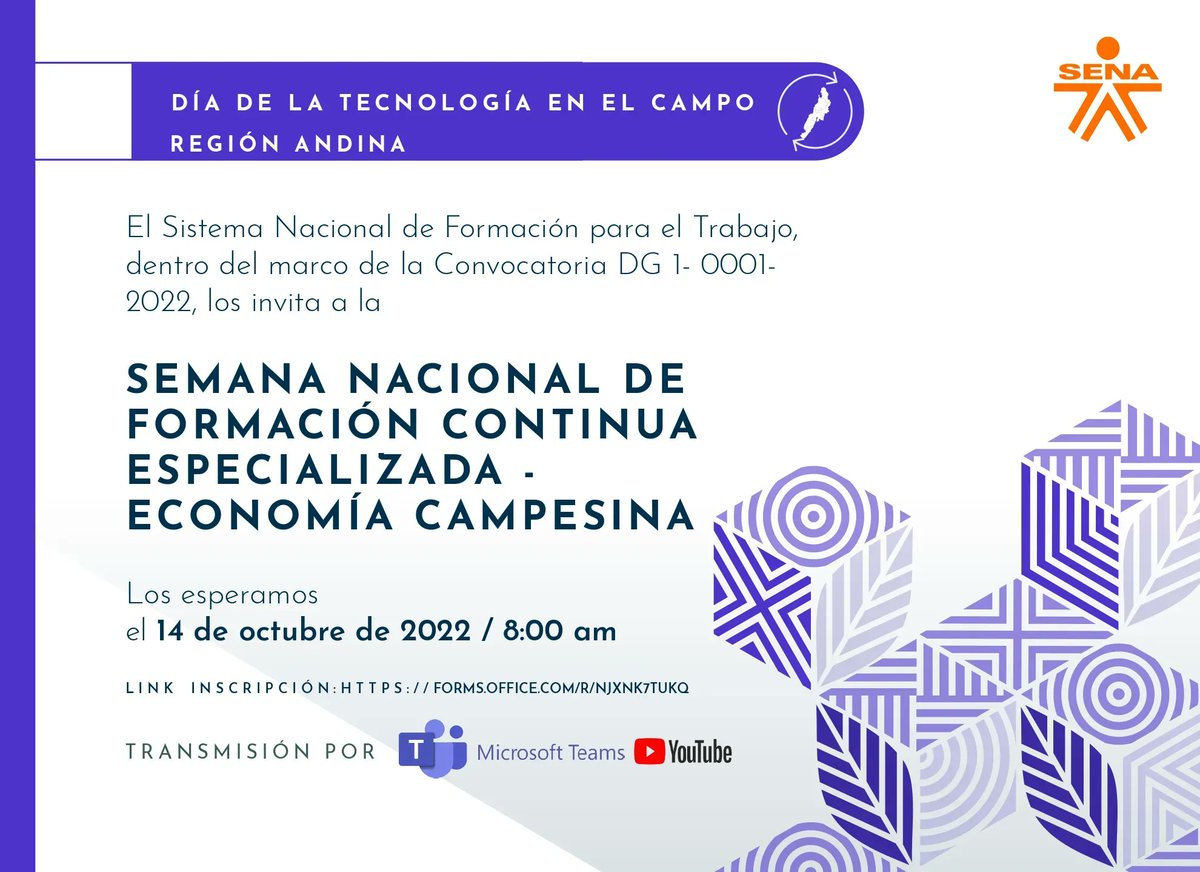 ConacedSena's tweet photo. #CONACEDSENA Bogotá #EnVivo🛑 el Programa de Formación Continua Especializada y el @SENAComunica los invita a participar de la quinta jornada de la #SemanaNacionalPFCE  Transferencia de Conocimiento SENA.
Conéctate  a las 8:30AM
🔗 https://t.co/MmyWJPTu37 #SENAConLasEmpresas https://t.co/jiMCIK6hVF