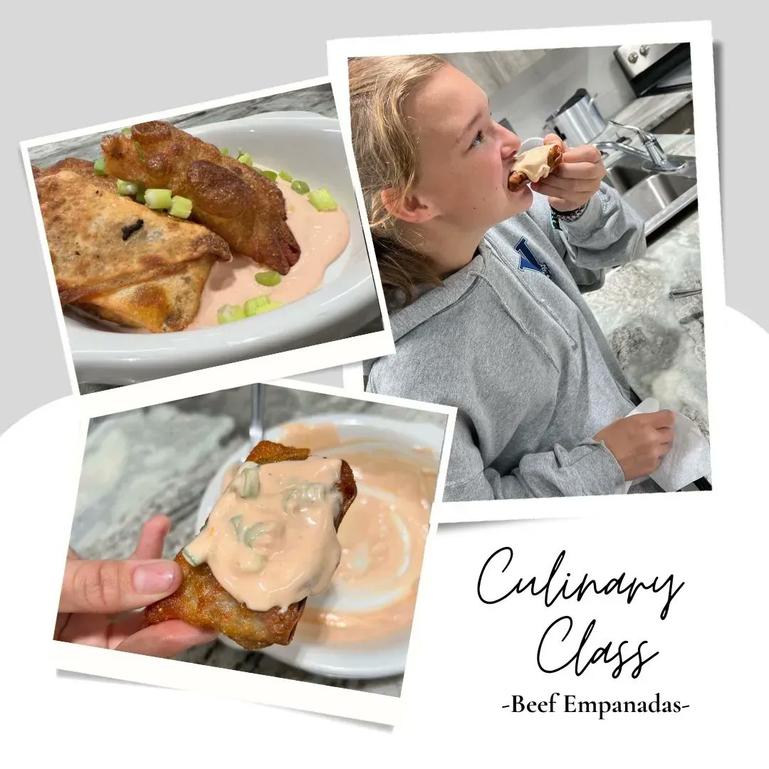 These Empanadas tasted as good as they look. Who wouldn't want to know how to make these delicious beef empanadas? 

Culinary class is the place to be! 
#learningtogether #boardingschools #students #NeurodiverseEducation #FLboardingschools #VanguardResilience #VanguardCommUNITY