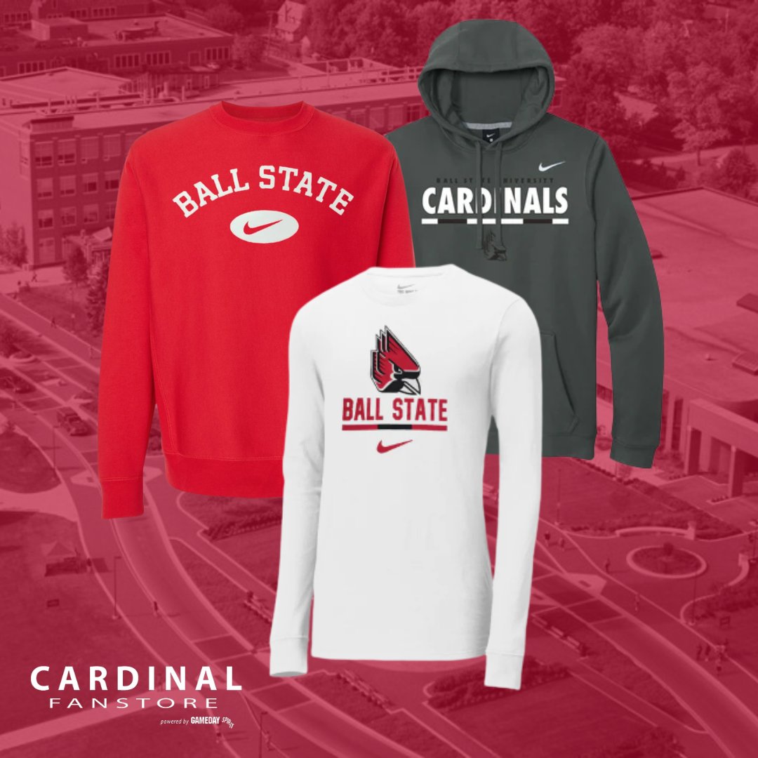 Gameday_BSU's tweet photo. ๐ฅNew๐ฅ #BallState Nike styles have been added to the #CardinalFanstore. Shop these Nike styles in-store or online at https://t.co/Ghxa16WWEQ https://t.co/NZ0yYnYQN7