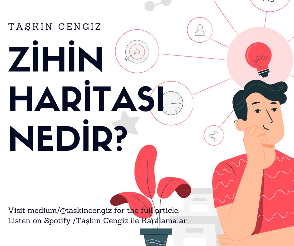 Bugün Mind Mapping’i Türkçe’ye Zihin Haritası olarak geçmiş olan kavramı sizlere aktarmak istiyorum.

Gündelik hayatta da kullanılabilecek oldukça hoş ve geliştirici bir method.

Detaylar:
taskincengiz.medium.com/zihin-haritas%…

#MindMapping #ZihinHaritaları