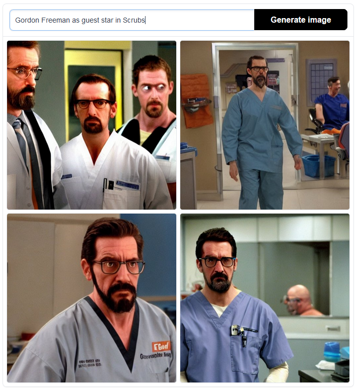 _RottingAway_'s tweet image. Gordon Freeman as guest star in Scrubs
#stablediffusion #stablediffusiondemo #stablediffusiongui #nmkd #ai #aigenerated #aigeneratedart #stablediffusionart