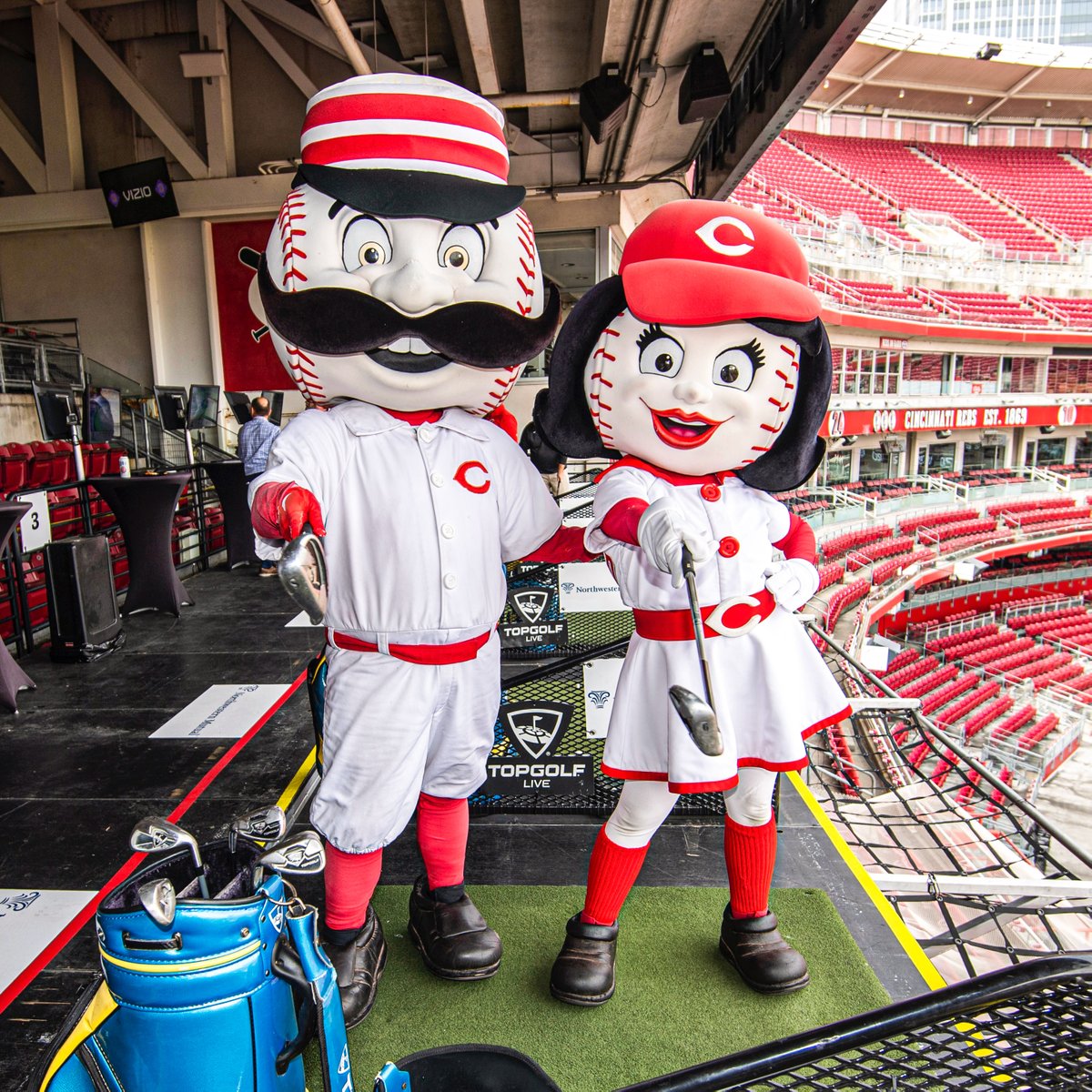 Reds's tweet photo. Take aim inside GABP! 🏌🎯

Topgolf Live is happening at the ballpark now through Sunday! Reserve your spot now! ➡️ https://t.co/yfkwthNxiY https://t.co/hnpnqAk0x0