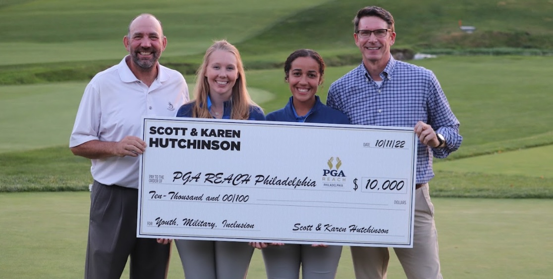 pgareachphilly's tweet photo. Thanks to Scott &amp; Karen Hutchinson for their dedication, generosity &amp; support of our mission. Their donation, presented at our pro-am, will help fund Youth, Military, and Inclusion initiatives, which help countless golfers across our Section. Thank you, Scott &amp; Karen! https://t.co/WsC7Kvk8IZ