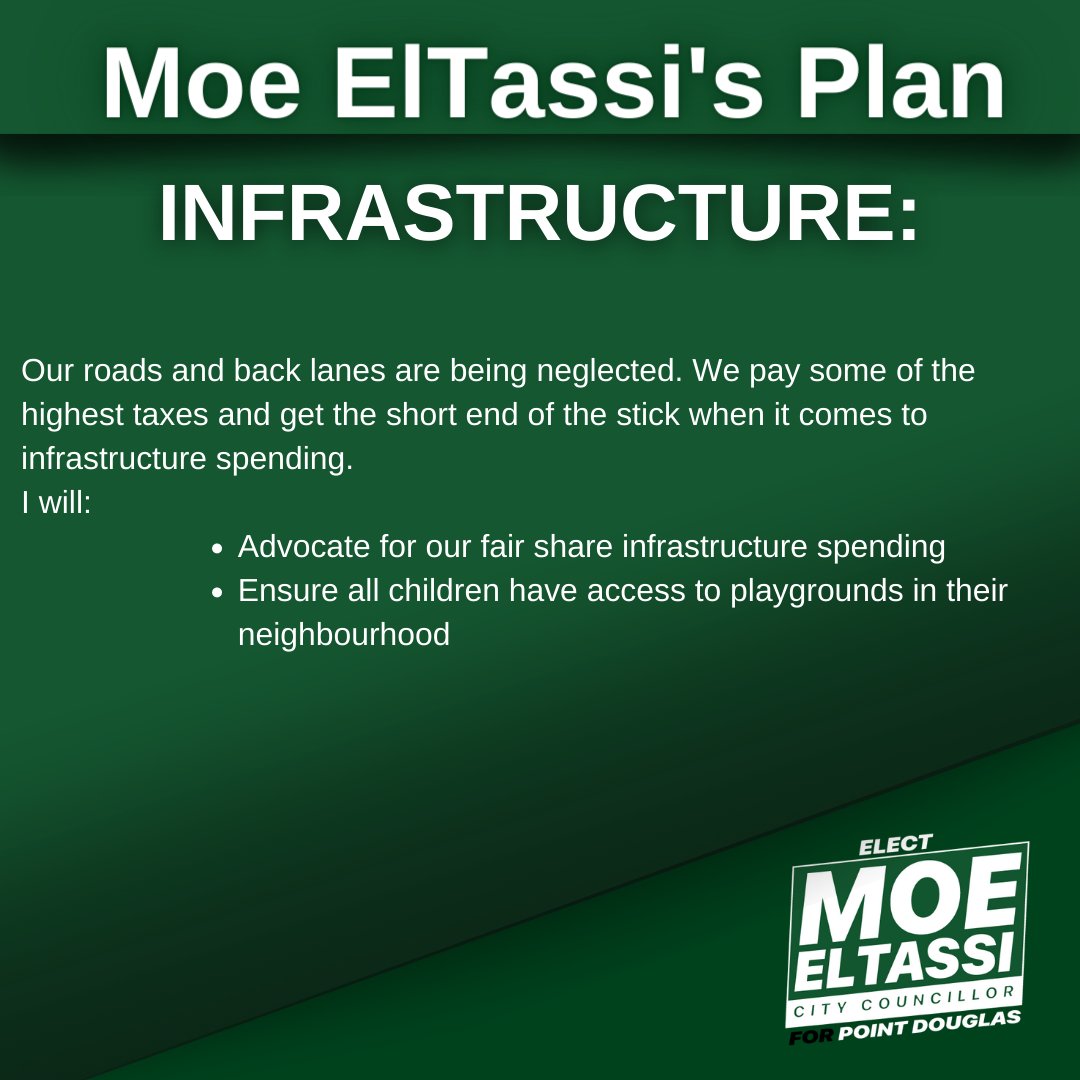 moe_eltassi's tweet photo. What I commit to doing to help with our communities infrastructure. 

#wpg #mb #wpgmb #wpgpoli #mbpoli #winnipeg #manitoba https://t.co/XoxpdOEHRB