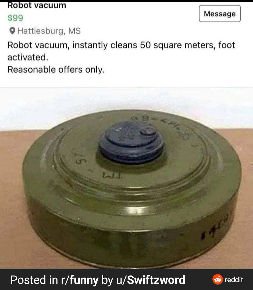 SiLverSideART's tweet photo. Robot vacuum for sale https://t.co/kbsVvqMqXR