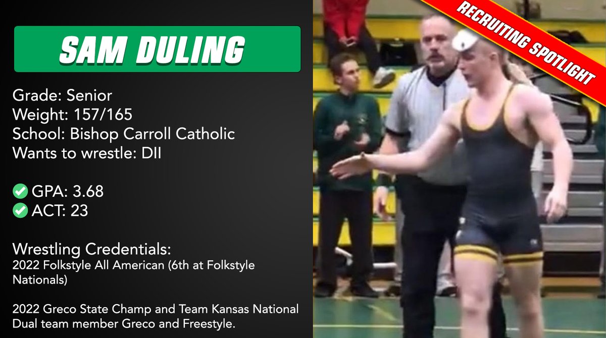 KS_Wrestling's tweet image. Recruiting Spotlight: Sam Duling, Bishop Carroll Catholic