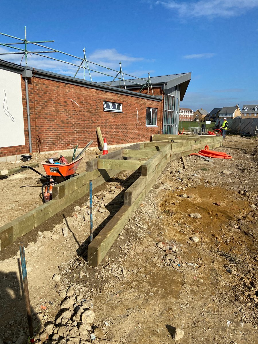 As we near completion of the new Airfield Pavilion in Haddenham, the external works and landscaping are now in full swing. #marlowbuildersltd
 #design #construction #sportspavilion #externalworks #ladscaping
