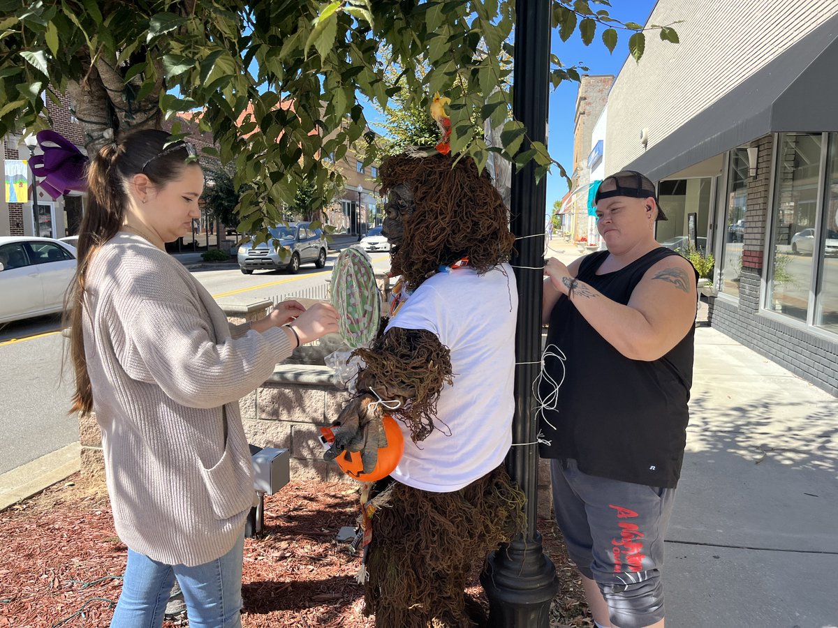 USCLNASC's tweet photo. Vote for Cornsquatch! Visit our candy-coated creation for the annual Scarecrows on Main event, located just outside of the Center!

@CLancasterSC #nasc #uscl #sasquatch #candy #scarecrowsonmain https://t.co/VujjZlQif7