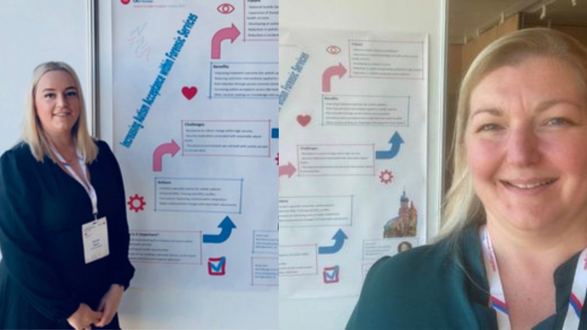 Nottinghamshire Healthcare (@nottshealthcare) on Twitter photo Proud of our staff, <a href="/NicolaShinn1/">Nicola Shinn</a> and <a href="/MrsSarahFoster/">Sarah Foster</a>, who presented their fantastic work to increase #AutismAcceptance within High Secure Services at the 13th <a href="/AutismEurope/">Autism-Europe</a> International Congress. More here: nottinghamshirehealthcare.nhs.uk/our-achievemen… <a href="/high_secure_ld/">National High Secure LD Service</a> @RamptonHospital. Proud of our staff, <a href="/NicolaShinn1/">Nicola Shinn</a> and <a href="/MrsSarahFoster/">Sarah Foster</a>, who presented their fantastic work to increase #AutismAcceptance within High Secure Services at the 13th <a href="/AutismEurope/">Autism-Europe</a> International Congress. More here: nottinghamshirehealthcare.nhs.uk/our-achievemen… <a href="/high_secure_ld/">National High Secure LD Service</a> @RamptonHospital.