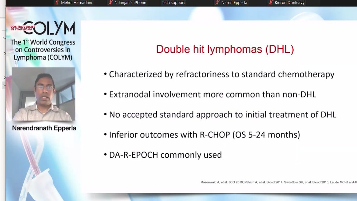 DA-EPOCH-R is SOC in DHL/THL aggressive B-cell. <a href="/NEpperla/">Narendranath Epperla, MD, MS, FACP</a> is against the statement in 1st #colym 
<a href="/TheIACH/">IACH</a>
 #lymsm