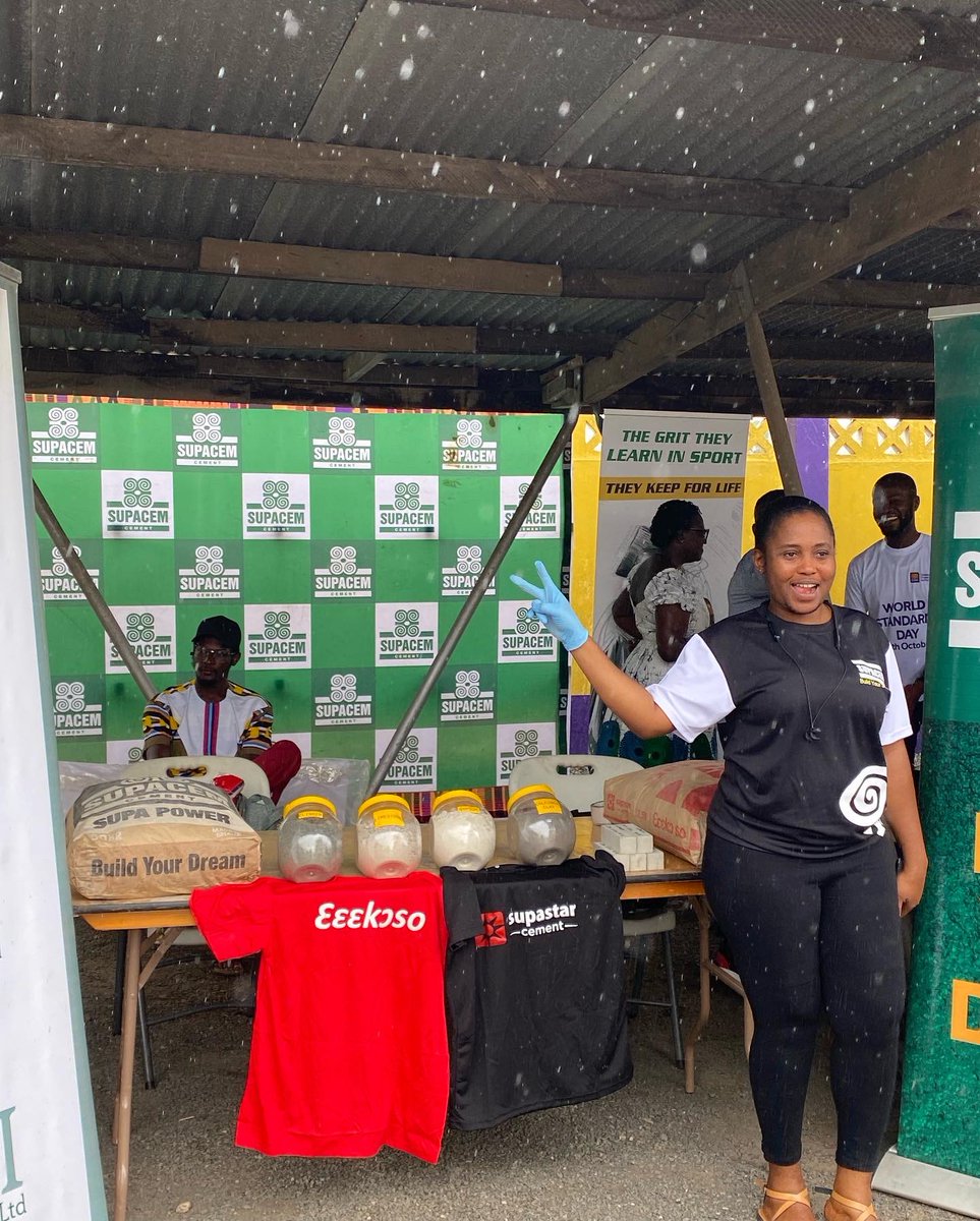 cbighana's tweet photo. As part of this years #worldstandardsday celebration,the CBI Ghana team interacted with various stakeholders and the general public on our #Supacem and #Supastar cement brands.

Do well to pass by the @GhanaStandards head office and let’s have a #SupaFriday together.

#CBIGhana https://t.co/En5rdTVp1M