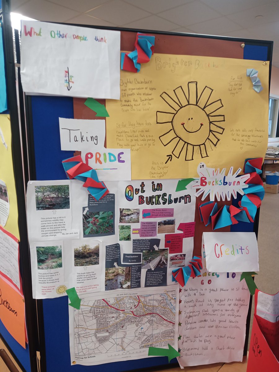 BucksburnWA's tweet photo. The end product of S1 IDL's driving question of: "How can we create a public display which helps people in Bucksburn feel pride about their community?" will be on display @BucksburnLib throughout the October holidays. 
Some amazing pieces of work! #pbl #scriptforsuccess https://t.co/3Weu5prgEp