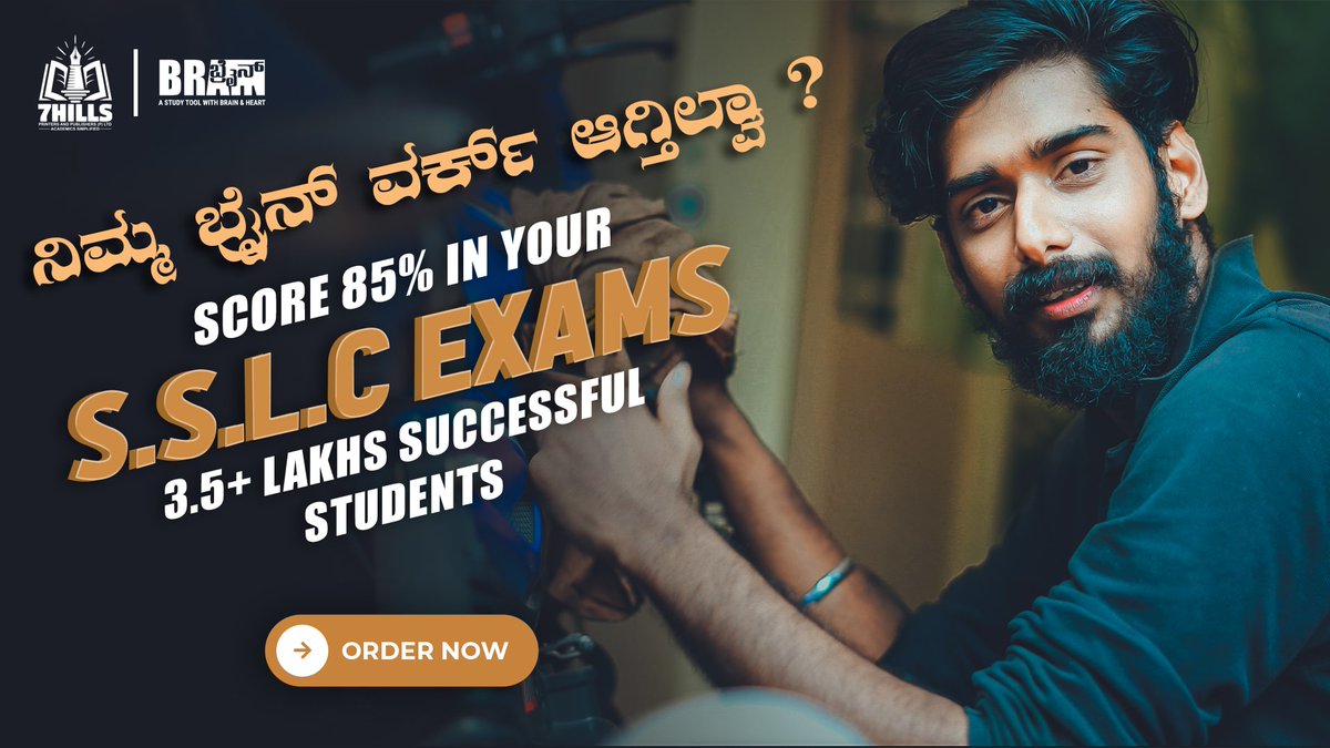 SSLC_Toppers's tweet photo. https://t.co/a3TZ48mlbc

Want to Score Above 85% in your SSLC Exam ? 🤩

7 Hills Brain SSLC Exam Scanner.
Available in Kannada &amp; English Medium.

Order Now
9513693777 / 9513694777 / 9513695777 

#7Hills #BrainExamScanner #sslcexamscanner #sslc #bangaloreuniversity https://t.co/iX1itiCDiM