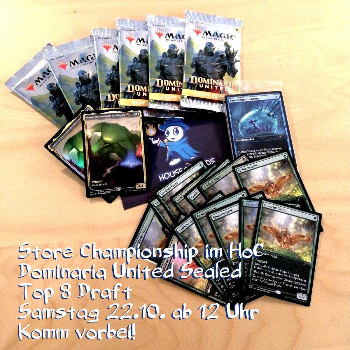 HoCusCards's tweet photo. Noch einmal Dominaria United hoch leben lassen und dabei diese Promos abstauben 🥰
Diesmal gibt's die Top 8 und Winner Promos sogar im Doppelpack!
Komm vorbei!
#mtgstorechampionship #wpnpremium #omnath #gilded #eldraine #dominariaunited #mtgsealed #mtgimhoc #top8 #mtgdraft #flgs https://t.co/krh9Ld1EFm