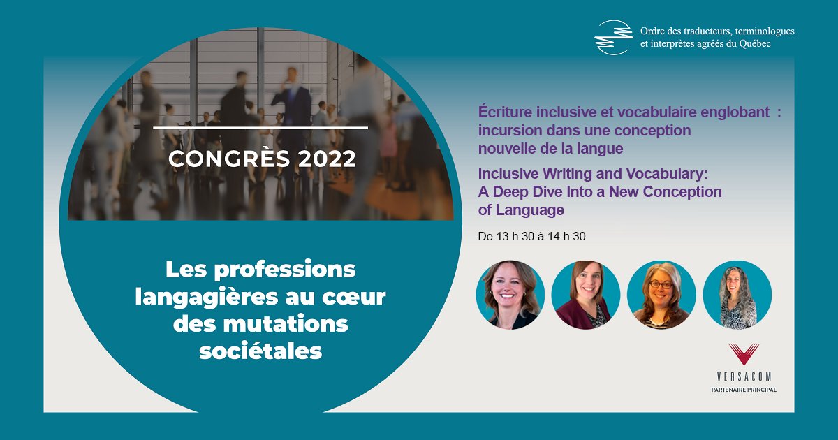 Our_languages's tweet photo. The #TranslationBureau is presenting the Guidelines for #InclusiveWriting and the Guide on #Equity, #Diversity and #Inclusion #Terminology at today's @OTTIAQ conference. These tools are the result of collaboration between 35+ organizations! #EDI https://t.co/wEGbv7MUif https://t.co/pCE25cGqHd