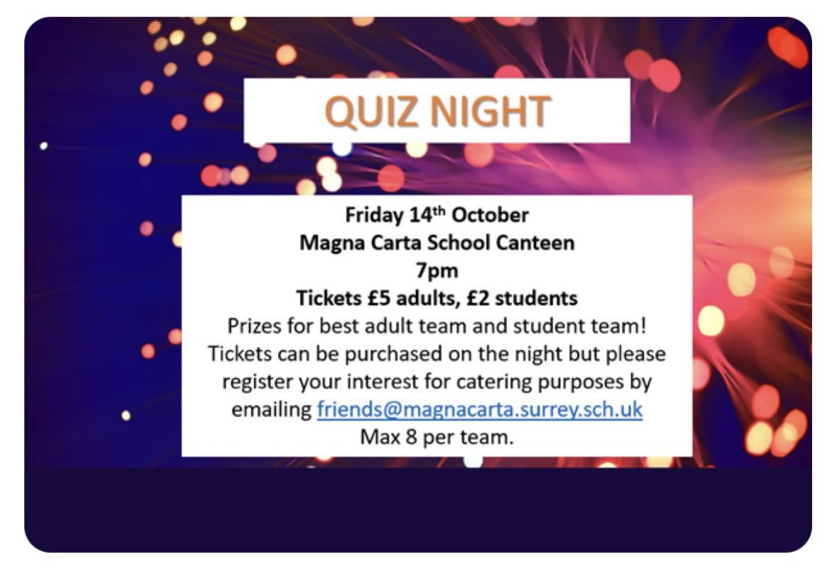 Tonight is the night… we look forward to seeing as many of you as possible at 7pm in the school canteen 🎉