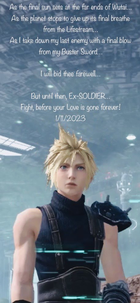 FFVII_FS_Cloud's tweet photo. Share this with those that have yet to experience what First Soldier is about. No gem deserves to sink in the ocean without its beauty being seen. All who wish to partake in becoming a SOLDIER must start their journey here for their story to echo into eternity. 

#FF7
#FF7FS https://t.co/XQXNSSovXK