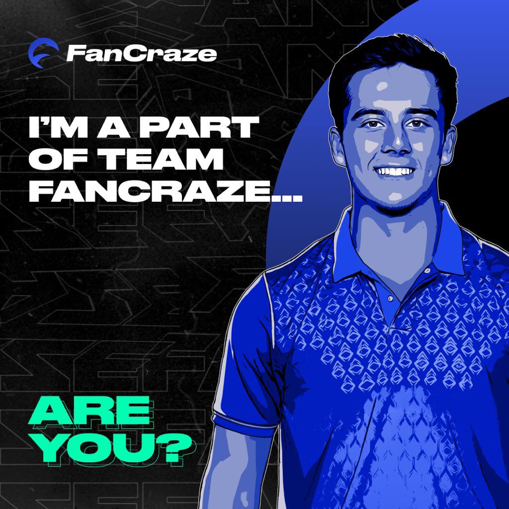 Super pumped to enter the cricket metaverse exclusively with @0xFanCraze. Collect my player cards, play games, win prizes, and unlock real-world goodies! Join now on fancraze.com to get started with your welcome bonus! #OwnTheSquad #collabfan