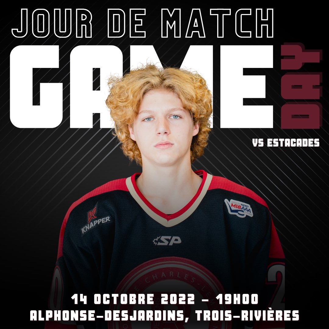 RiverainsCCL's tweet photo. 𝕁𝕠𝕦𝕣 𝕕𝕖 𝕞𝕒𝕥𝕔𝕙 | ⚔️

Ce soir à 19h00, vos Riverains du Collège Charles-Lemoyne visitent les @EstacadesMAAA à l’Aréna Alphonse-Desjardins de Trois-Rivières.

#TEAM #garderlaflammeallumée https://t.co/u5dJffBT1J