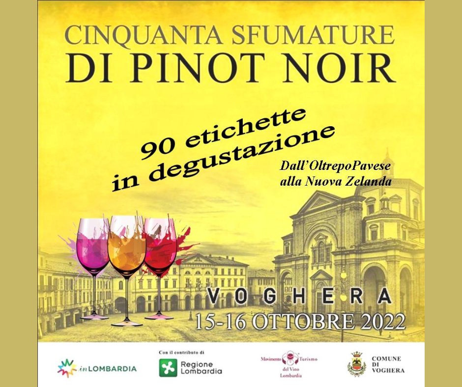 MauroBertolli's tweet photo. Terza edizione di 50 Sfumature di Pinot Noir il 15-16 ottobre a Voghera (PV)

L'articolo completo al link:
https://t.co/YZG0RNTscb

#50SfumaturediPinotNoir  #Voghera #Pavia #pinotnoir #pinonero #MovimentoTurismodelVinoLombardia #CarloPietrasanta https://t.co/GCCYHottML