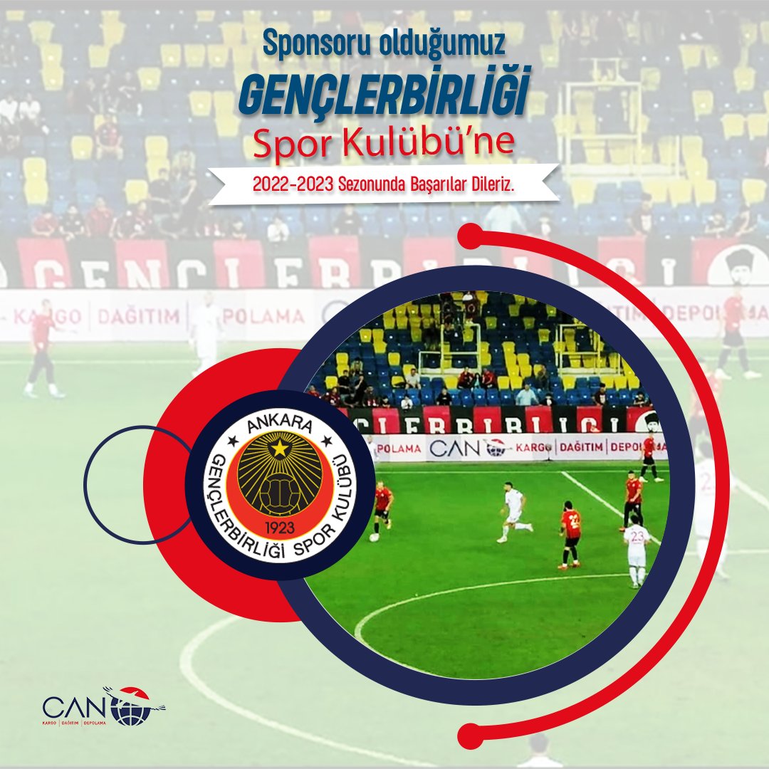 CanKargo's tweet photo. Sponsoru olduğumuz Gençlerbirliği Spor Kulübü'ne 2022-2023 sezonunda başarılar diliyoruz. #kargo #cankargo #gençlerbirliği #futbol https://t.co/D7oclm06lb