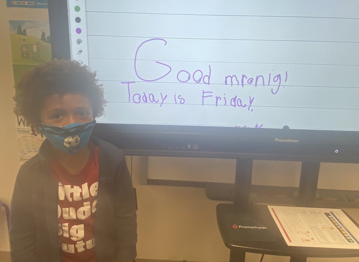ReneeLWhite5's tweet photo. Hallelujah! 🙌🏼

How about his writing though!? 👏🏼Looking good lil man! 
He’s got a great teacher at @herbertakins ! 

#thisis5 #kindergarten #W3ringcircus #HAWKSsoar https://t.co/byuHihlbpe