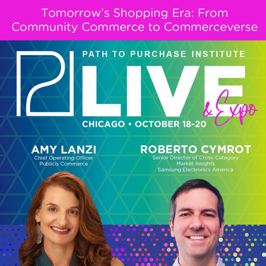 PubCommerce's tweet photo. Join our own Amy Lanzi and Roberto Cymrot of @SamsungUS, on October 20 for a @P2PInstitute LIVE session focused on #communitycommerce, #metaverse, web3 and more! Register here 
https://t.co/62f2FU9XsN
#PublicisCommerce https://t.co/bTjjDtWWxQ