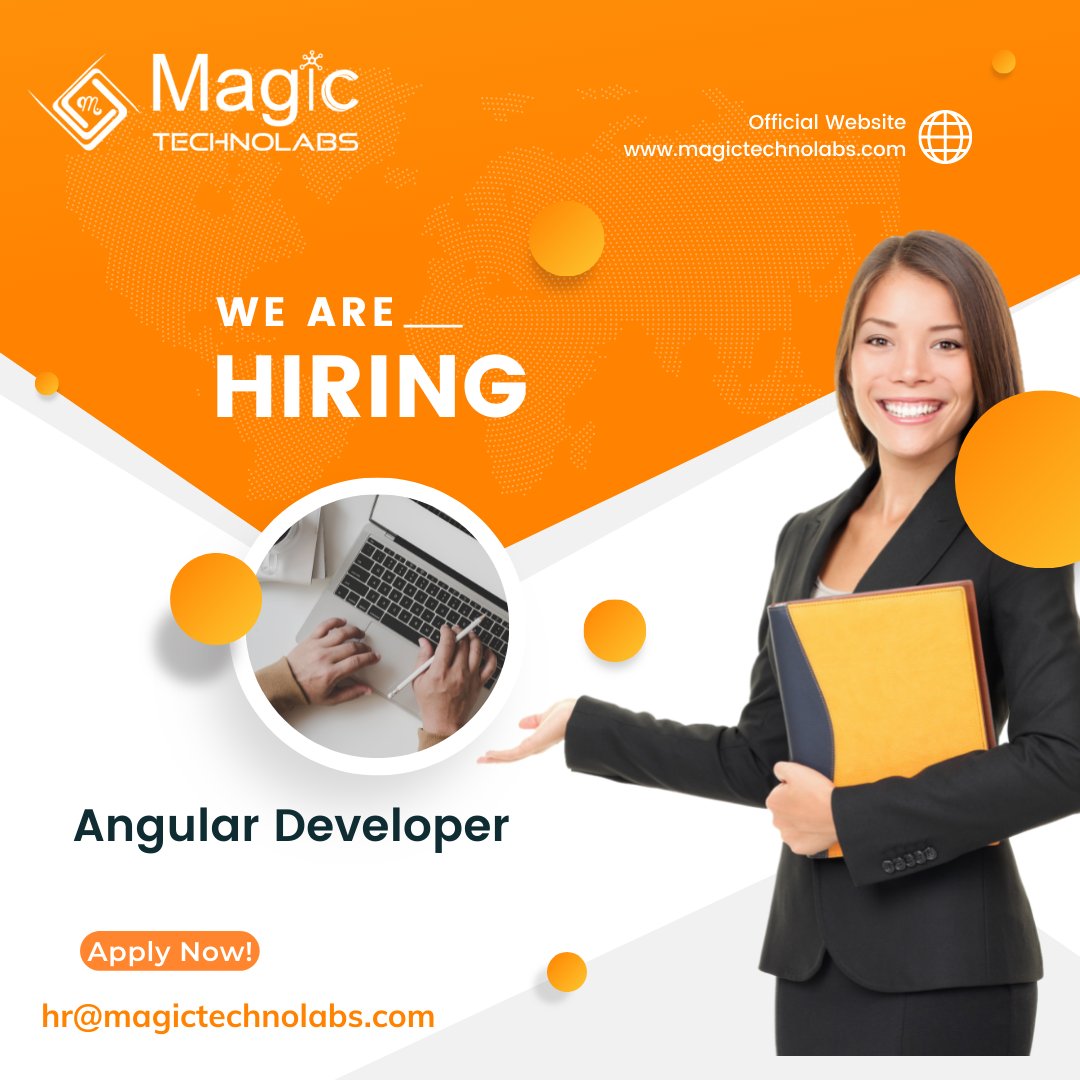 MagicTechnolabs's tweet image. 𝐇𝐢𝐫𝐢𝐧𝐠 𝐀𝐥𝐞𝐫𝐭 🚀

𝐏𝐨𝐬𝐢𝐭𝐢𝐨𝐧 : #Angular_Developer

𝐄𝐱𝐩𝐞𝐫𝐢𝐞𝐧𝐜𝐞: 1 - 4 years

𝐋𝐨𝐜𝐚𝐭𝐢𝐨𝐧: PrahladNagar, #Ahmedabad 🔅

𝐍𝐨𝐭𝐢𝐜𝐞 𝐏𝐞𝐫𝐢𝐨𝐝: Immediate joiner to 15 days

#Share resume : hr@magictechnolabs.com