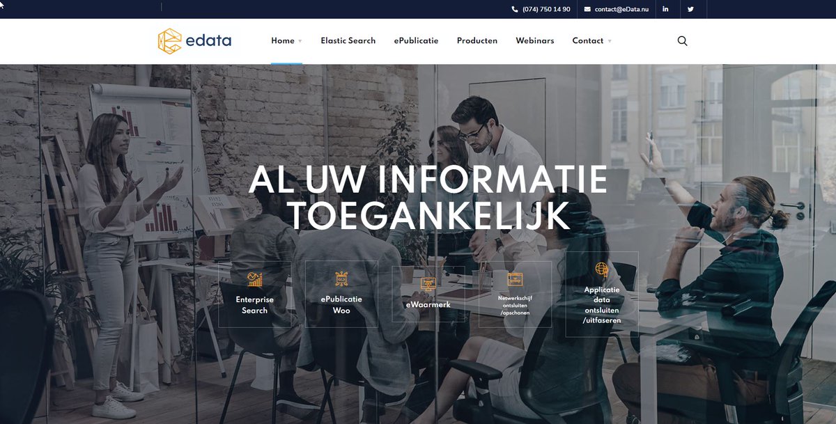 Een nieuwe website en de lancering van ePublicatie, een set aan modules (ontwikkeld met overheidsorganisaties) die los en geïntegreerd met elkaar werken om eenvoudig te kunnen zoeken en vinden, archiveren, waarmerken, anonimiseren en publiceren. edata.nu #WOO