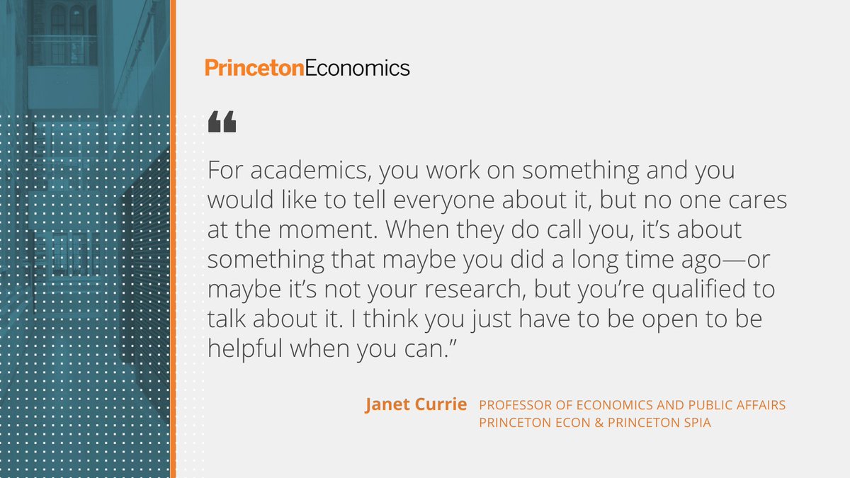 Professor Janet Currie, Co-Director of @PrincetonCHW, talks to the @MinneapolisFed about how researchers can impact the policymaking process. bit.ly/3fQTZpP