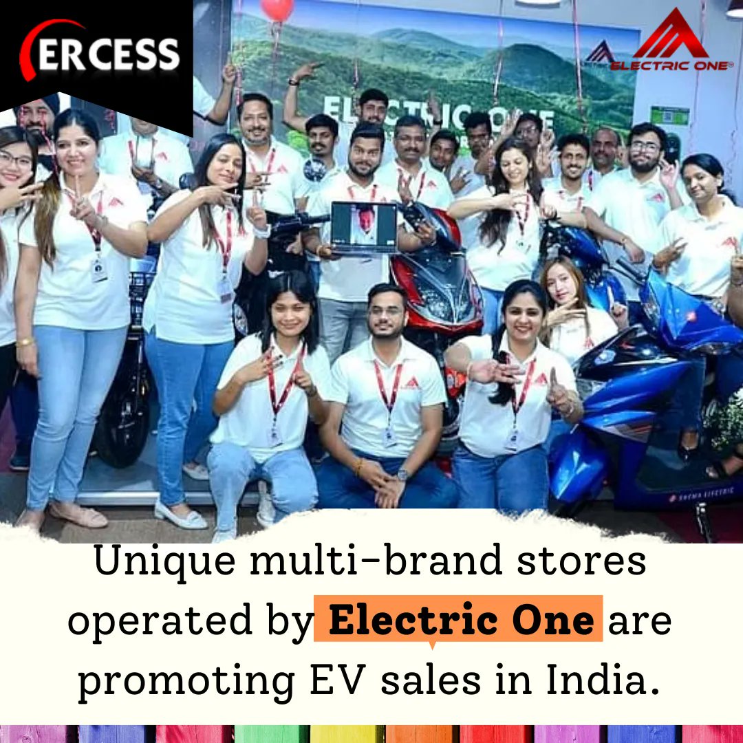 ErcessLive's tweet photo. “Since there were so many EV brands coming to India, and homegrown ones are being accepted as well, we thought a multi-brand outlet would be a good bet,”
Started in 2020, Gurugram-based Electric One currently has over 82 outlets across India.
#electricvehicle #electricscooter #EV https://t.co/4fi1WhOLeH