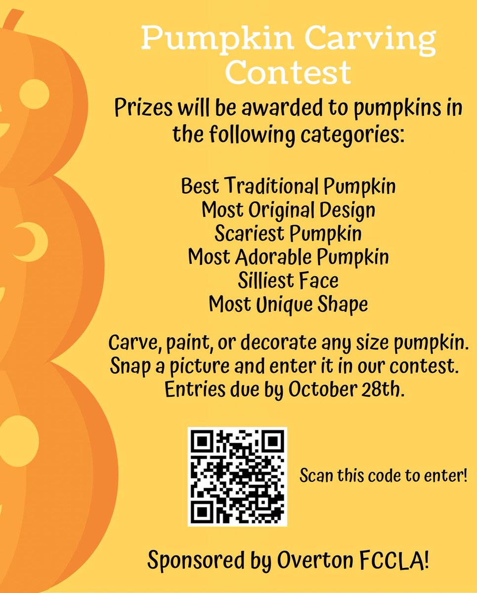 FCCLAOverton's tweet photo. Don’t forget about these FCCLA events and contests! Pink Out next Tuesday at 🏐 vs. Kearney Catholic. 50/50 raffle, pink beads, bracelets and tattoos for sale as well. 💓 Pumpkin contest- entires due October 28th! 🎃 @MrsEhlersFACS @OvertonEagles #WeROverton https://t.co/iHBsexDhC4