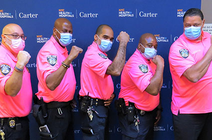 NYCHealthSystem's tweet photo. For #HealthcareSecuritySafetyWeek, we salute our #HospitalPolice for their courage and dedication to our mission and for keeping our patients and staff members safe – especially during the #COVID19 pandemic. Thank you all so much for everything. Stay safe! https://t.co/7QbgwTqa45