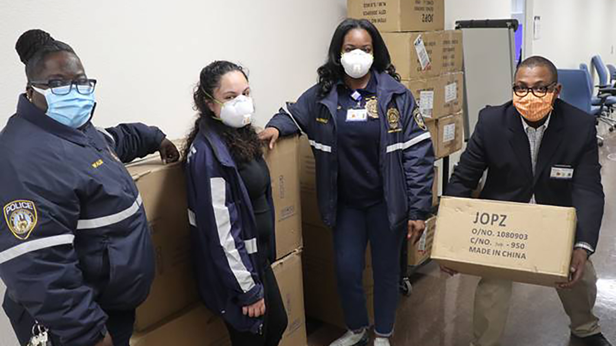 NYCHealthSystem's tweet photo. For #HealthcareSecuritySafetyWeek, we salute our #HospitalPolice for their courage and dedication to our mission and for keeping our patients and staff members safe – especially during the #COVID19 pandemic. Thank you all so much for everything. Stay safe! https://t.co/7QbgwTqa45
