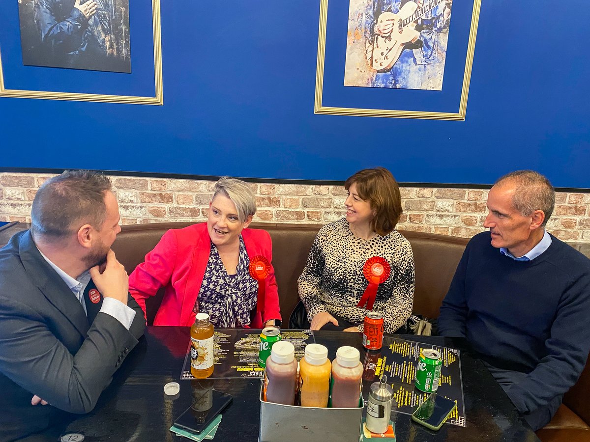 Lovely lunch in the diner at West Lancs Butchers with <a href="/LucyMPowell/">Lucy Powell MP</a>, <a href="/Bill_Esterson/">Bill Esterson</a> and <a href="/simonlightwood/">Simon Lightwood MP</a>.

Such a lovely local business in the heart of Skelmersdale.

Thanks for having us!