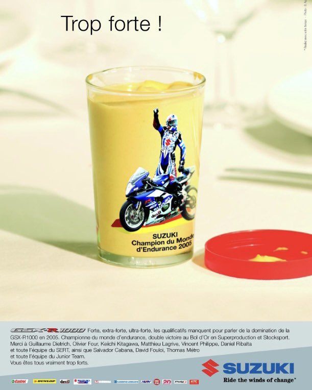 MoteurCycle's tweet photo. La bonne époque, quand il restait de la moutarde et des Suzuki en compétition… 😅 https://t.co/7x0iC9AvLV