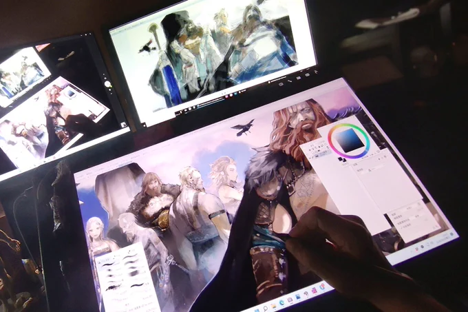 io  GOW最新作、ゴッドオブウォーラグナロクに力添えできることを光栄に思います!神々トール一族を漫画と絵画的なタッチで表現しました。"God of War Ragnarok"I drew a family portrait of the Thor clanExpressed in comics and classical paintings! 